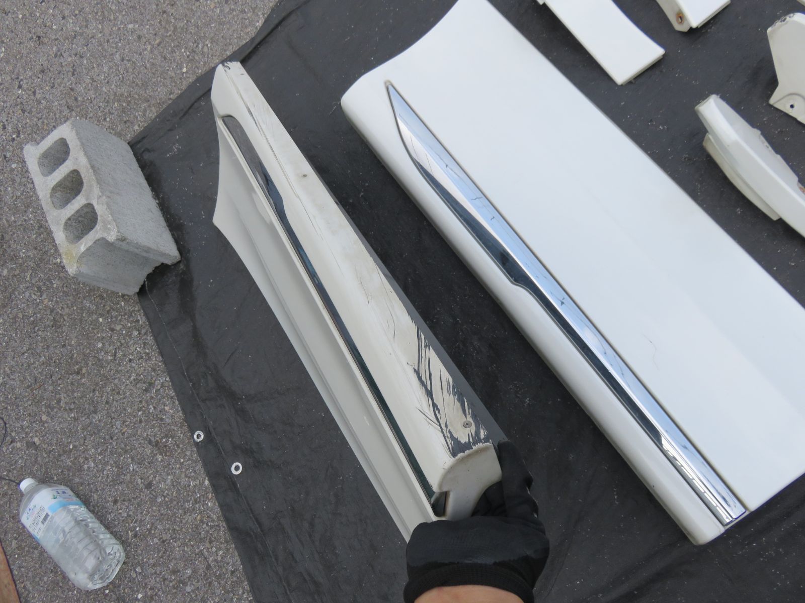 LA6424 ヴェルファイア GGH25W 前期 ドアパネル サイドパネル プロテクター 8点 MODELLISTA 白070 ANH20W ANH25W アルファード 擦り傷