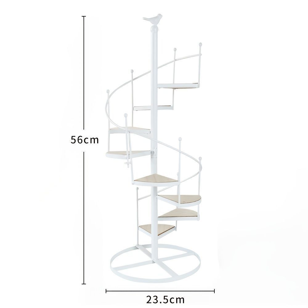 ガーデン オブジェ プランターラック スパイラル おしゃれ 8段 ビンテージ アイアンウッド 回転プランツスタンド 錆びにくい 屋内 屋外用 多層展示台 バルコニー リビングルーム ガーデンデコレーション アイアンウッド製 ヴィンテージ風 ホワイト ブラック YUZUMIYA_COM