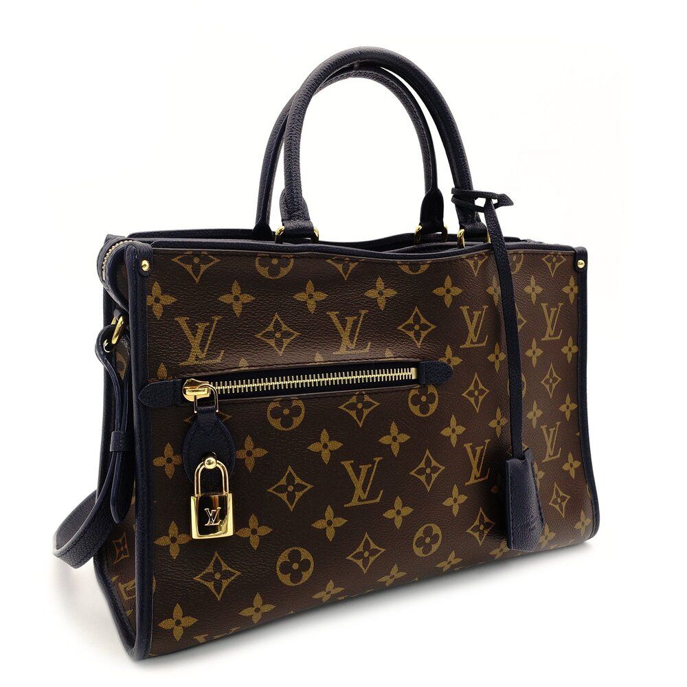 ルイヴィトン LOUIS VUITTON モノグラム キャンバス ポパンクールPM ハンドバッグ M43434 ブラウン×ブルー 2way クロスボディ 7-9-511