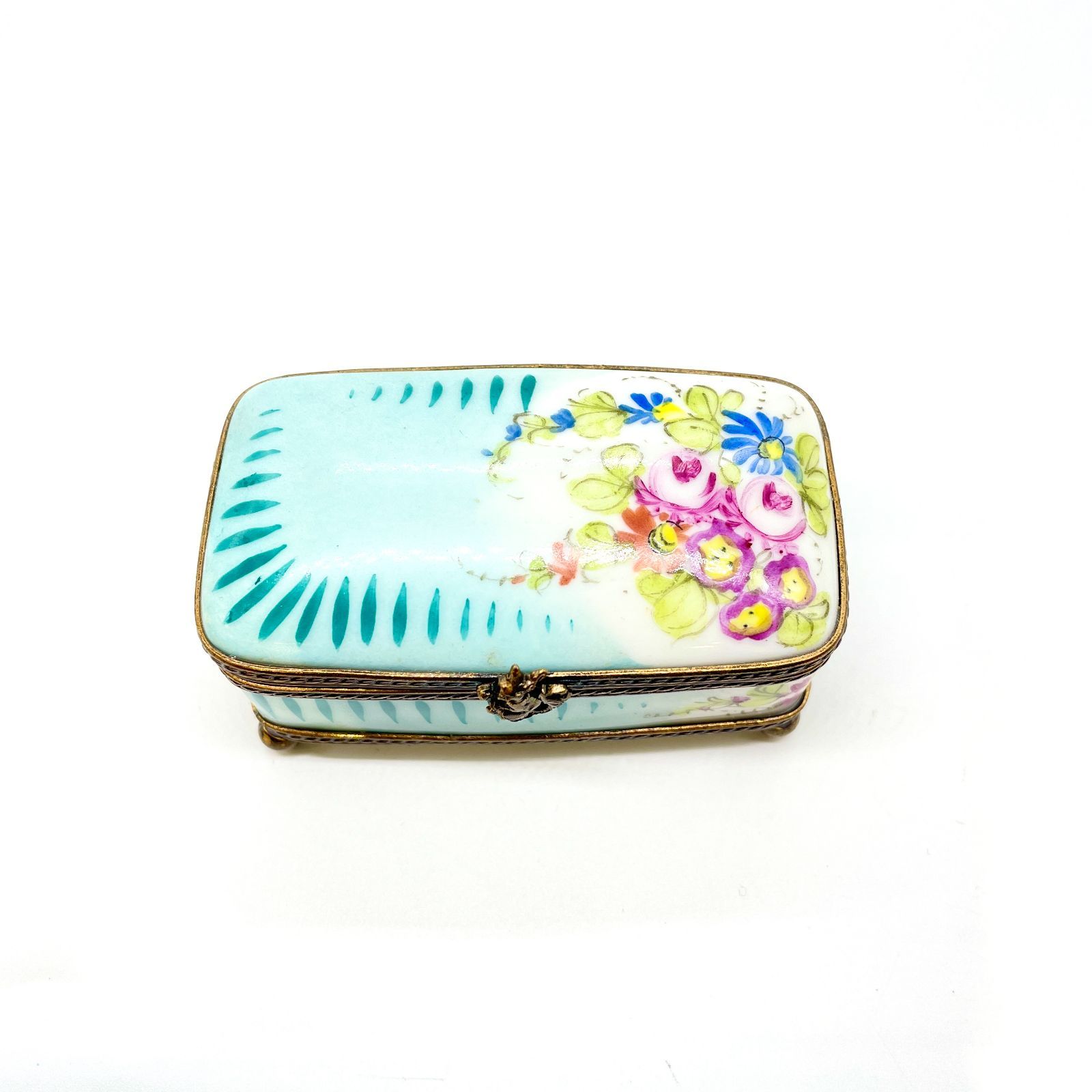 ★リモージュ★ レモン ハンドペイント トリンケット ボックス サイン入り LIMOGES リモージュボックス フランス エナメル ハンドペイント