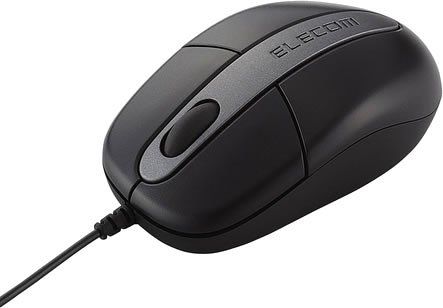 ELECOM × カトキハジメ コラボ 光学式マウス USB/PS2 両対応 ELECOM 光学式マウス 割引 USB接続 PS/2変換アダプタ付き ブラック M