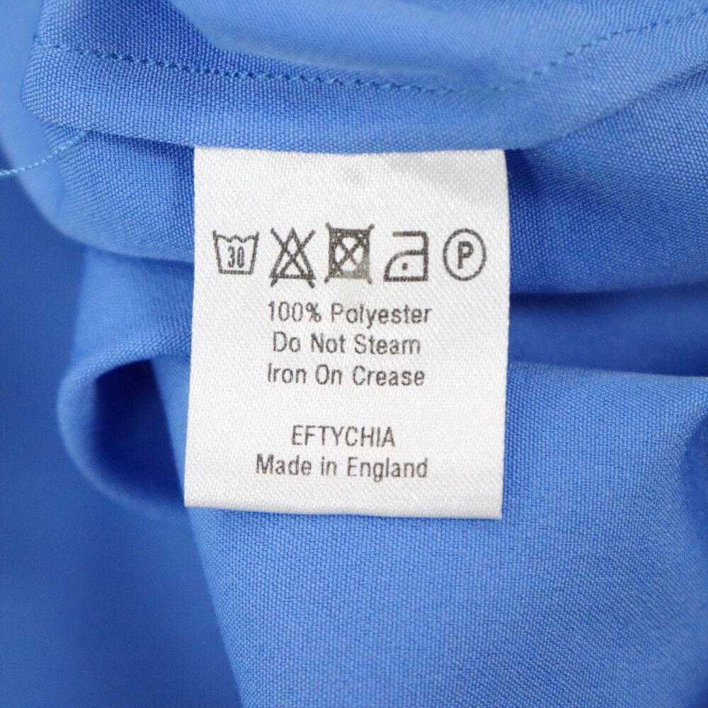 EFTYCHIA (エフティシア) 胸ポケット付ポリエステル長袖シャツ ブルー 