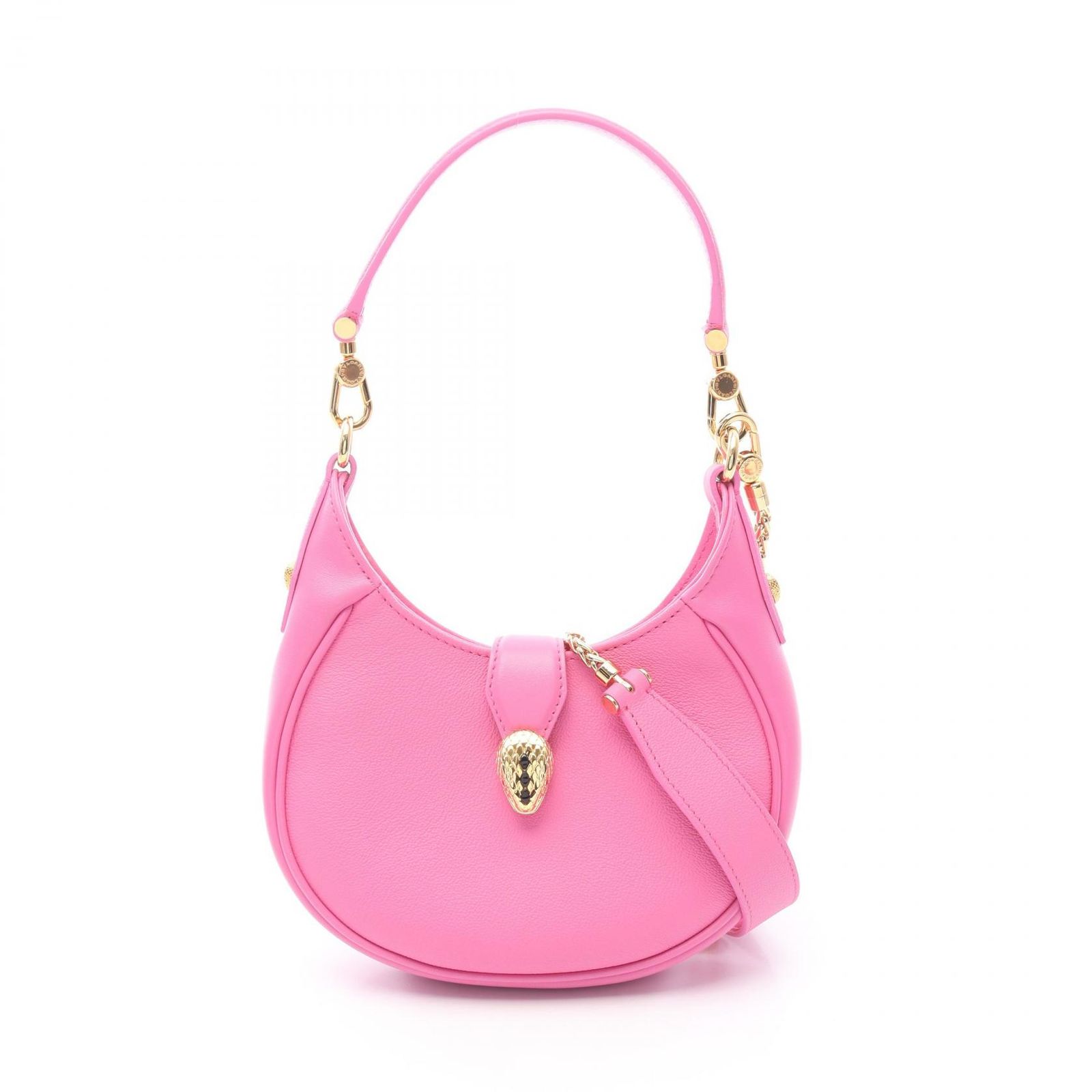 ブルガリ BVLGARI ハンドバッグ セルペンティ エリプス ピンク レザー 