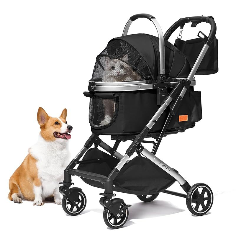 Angelpet ペットカート 分離型 猫 犬用 バギー いぬ用 4輪 前輪