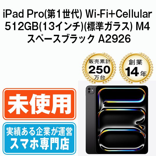 【未使用】iPad Pro 第1世代 Wi-Fi+Cellular 512GB(13インチ)(標準ガラス) M4 スペースブラック A2926  SIMフリー 本体 タブレット アイパッド アップル apple 【送料無料】 ipdp1mtm3256