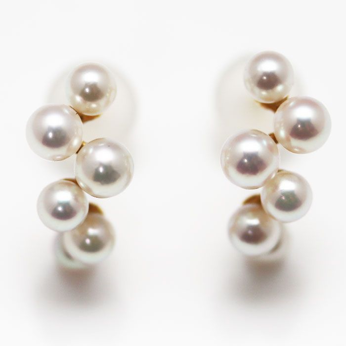 MIKIMOTO パール ピアス K18YG 6.5mm 1.7g 巾着袋付 - ピアス(両耳用)