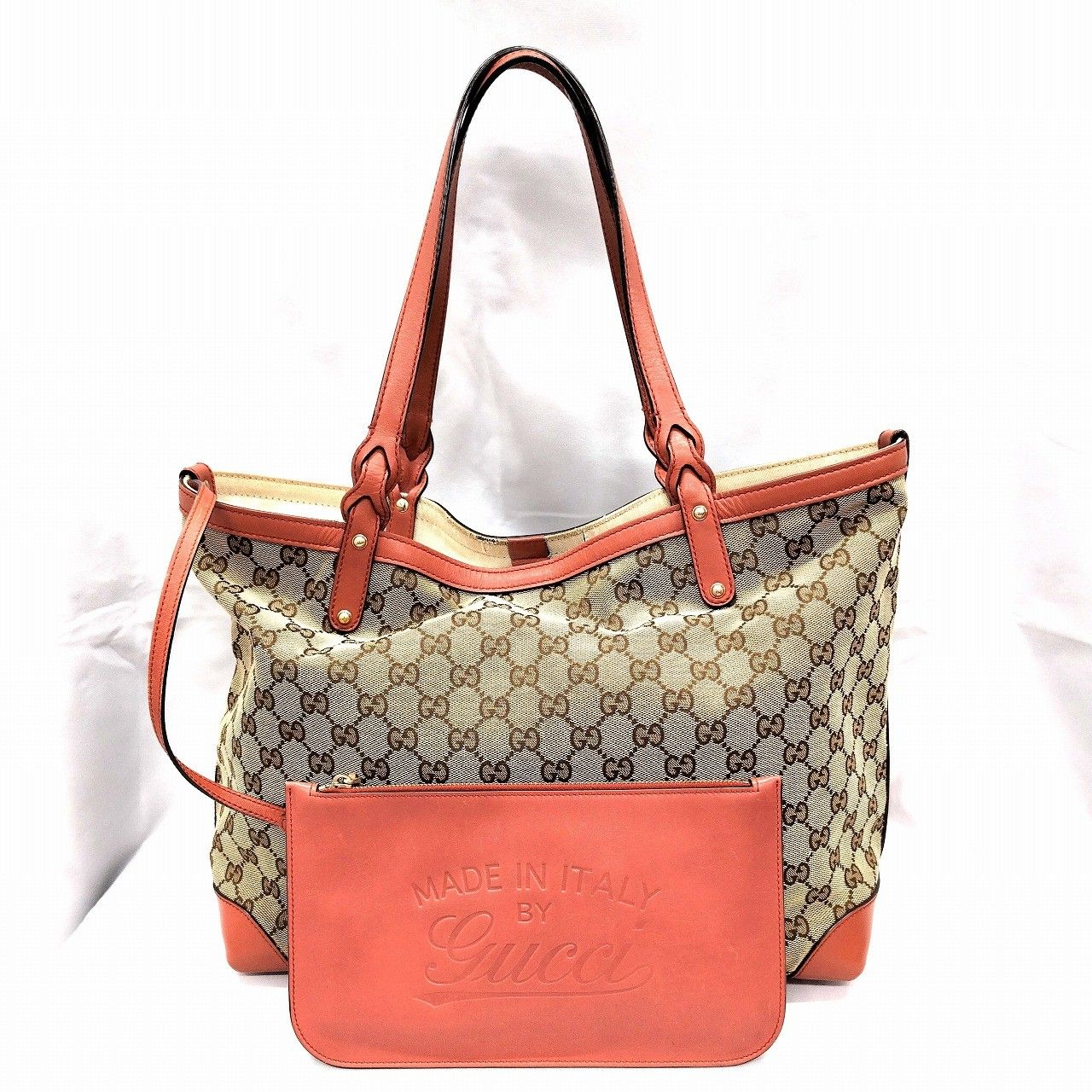 グッチ(GUCCI) GGキャンバス ディアマンテ ポーチ付きトートバッグ 247209 493075 【中古】 MK-122