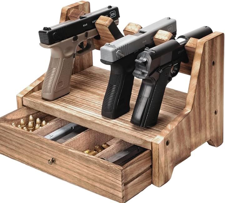 IMPACTオンライン 互換品 ハンドガン モデルガン スタンド 4丁 木製