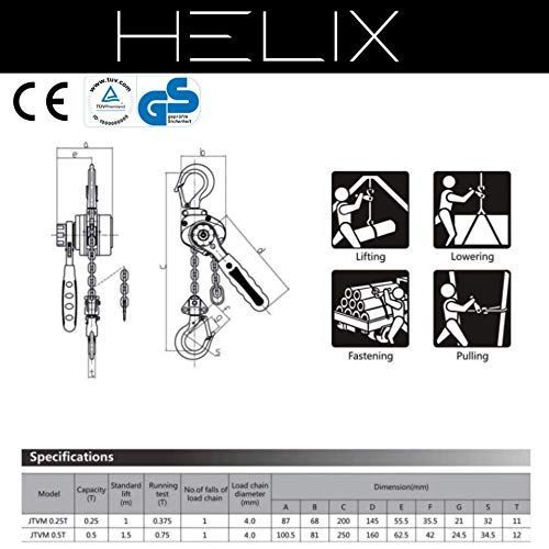 在庫処分】HELIX レバーホイスト 0.5t 0.5トン レバー式ブロック 500kg