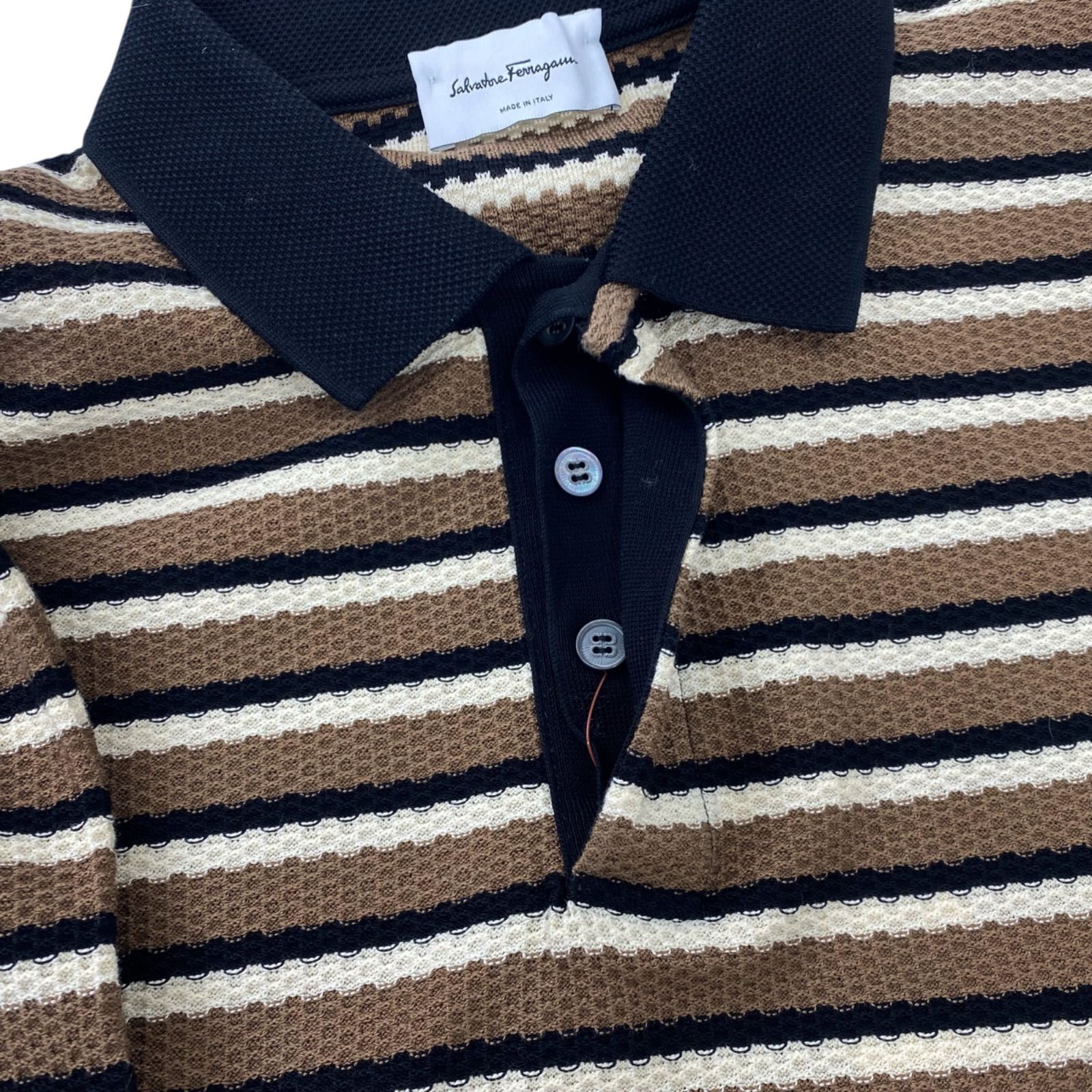 □サルヴァトーレ フェラガモ Salvatore Ferragamo ポロシャツ 半袖 綿 