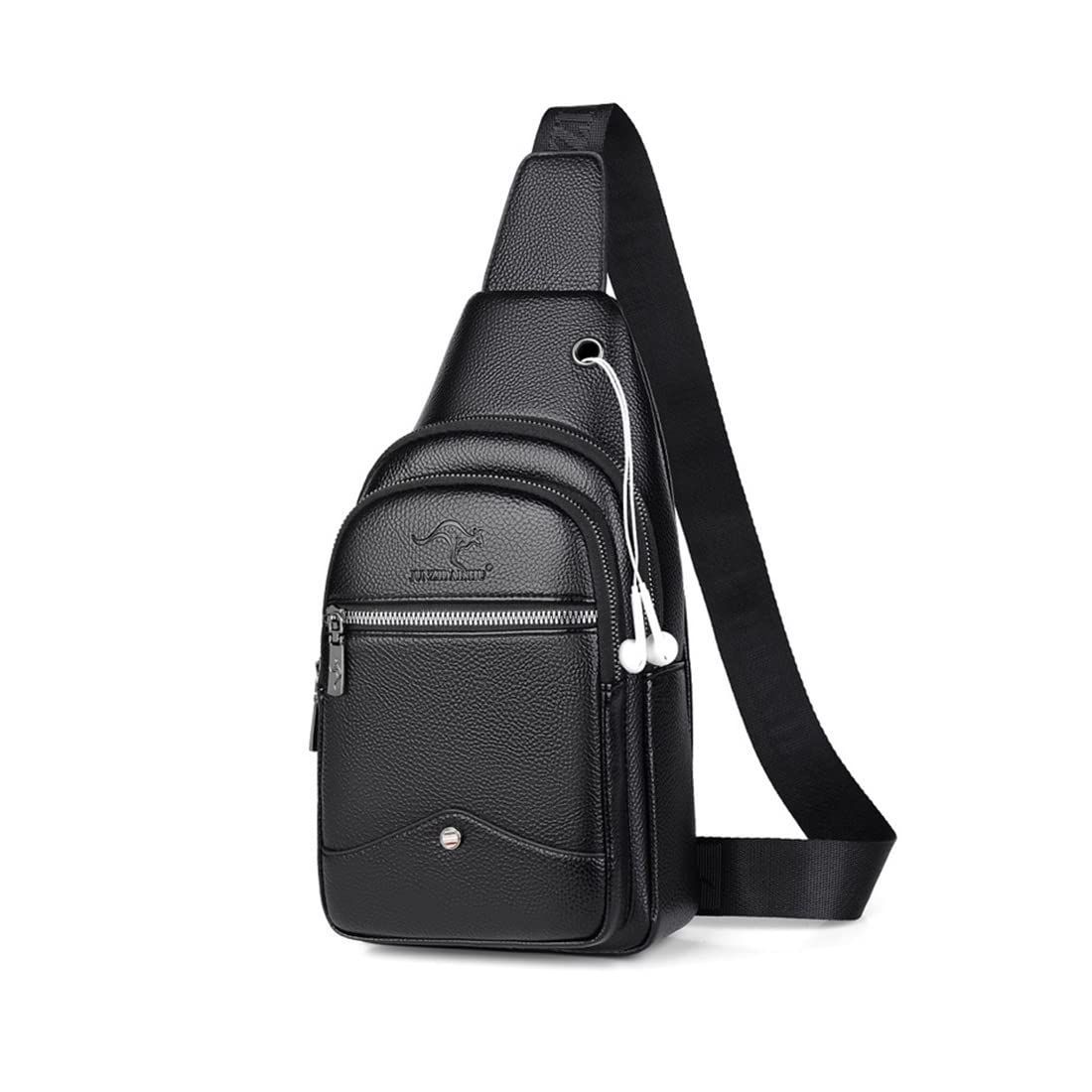 黒B [Cenvins] ワンショルダーメンズ ボディバッグ 斜め掛けバッグ