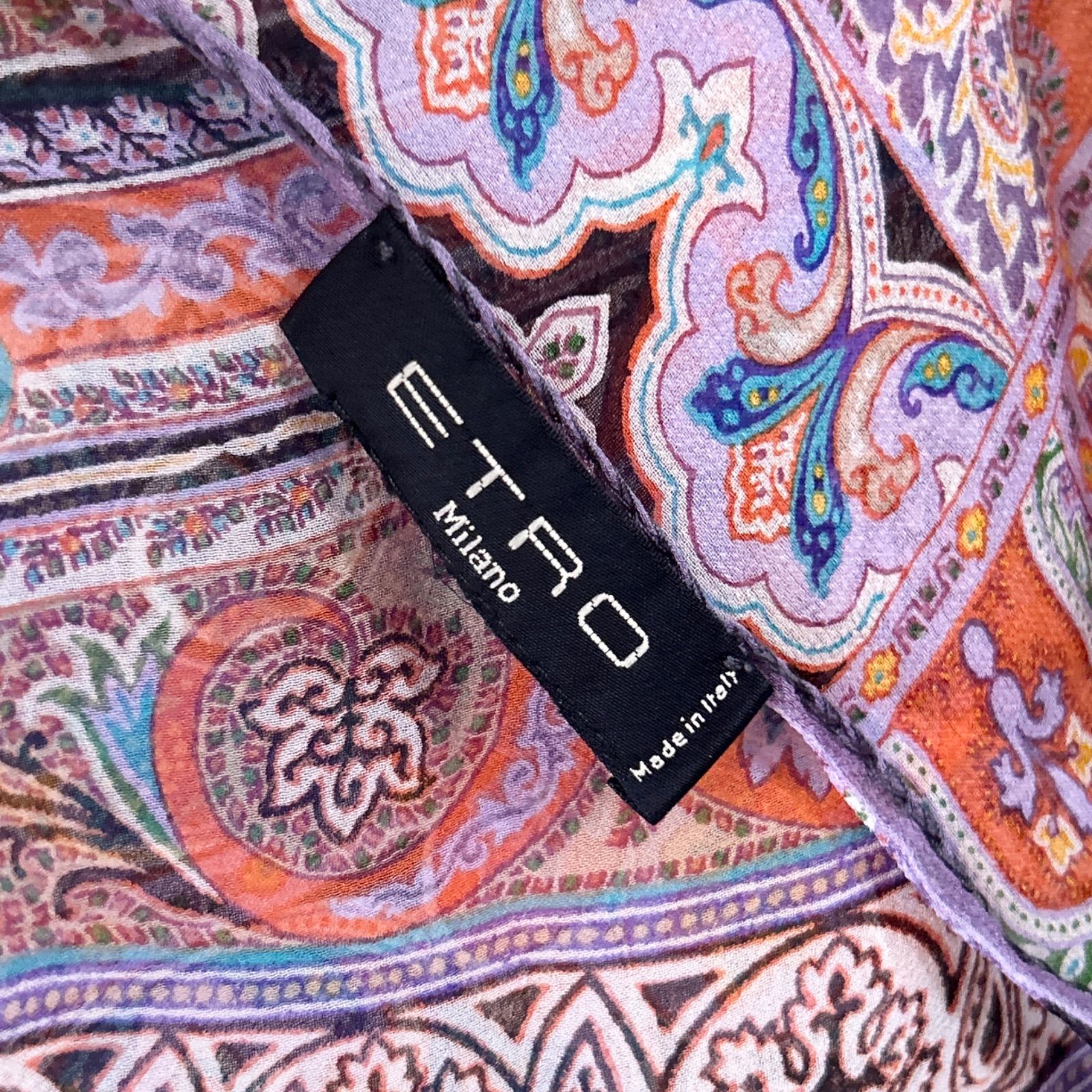 美品 ETRO エトロ ペイズリー 大判 シルクストール 美品 ETRO エトロ 大判シルクストール ペイズリー ピンク マルチ