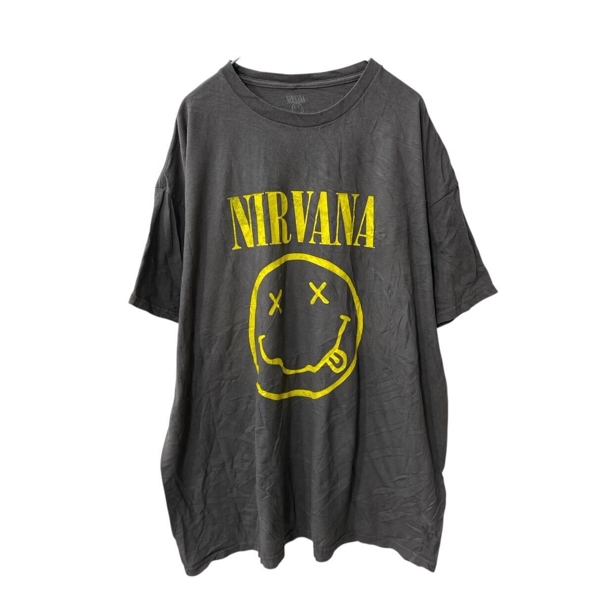 ニルヴァーナ 再出品 NIRVANA 半袖 プリントTシャツ 2XL グレー ニルヴァーナ バンT