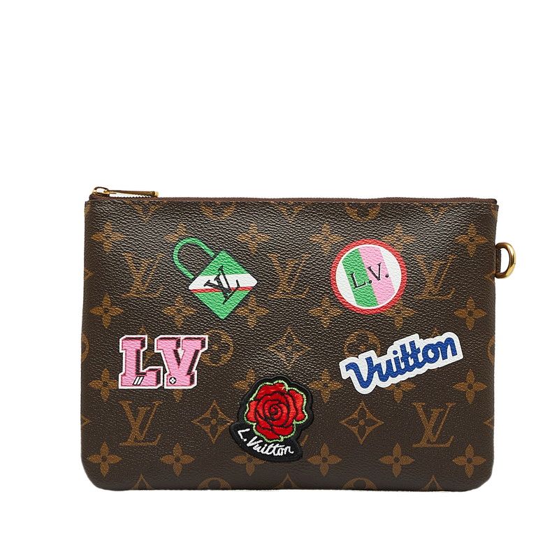 ルイ ヴィトン モノグラム シティーポーチ パッチ―ズコレクション M63447 ブラウン マルチ PVC メンズ LOUIS VUITTON 228-30596
