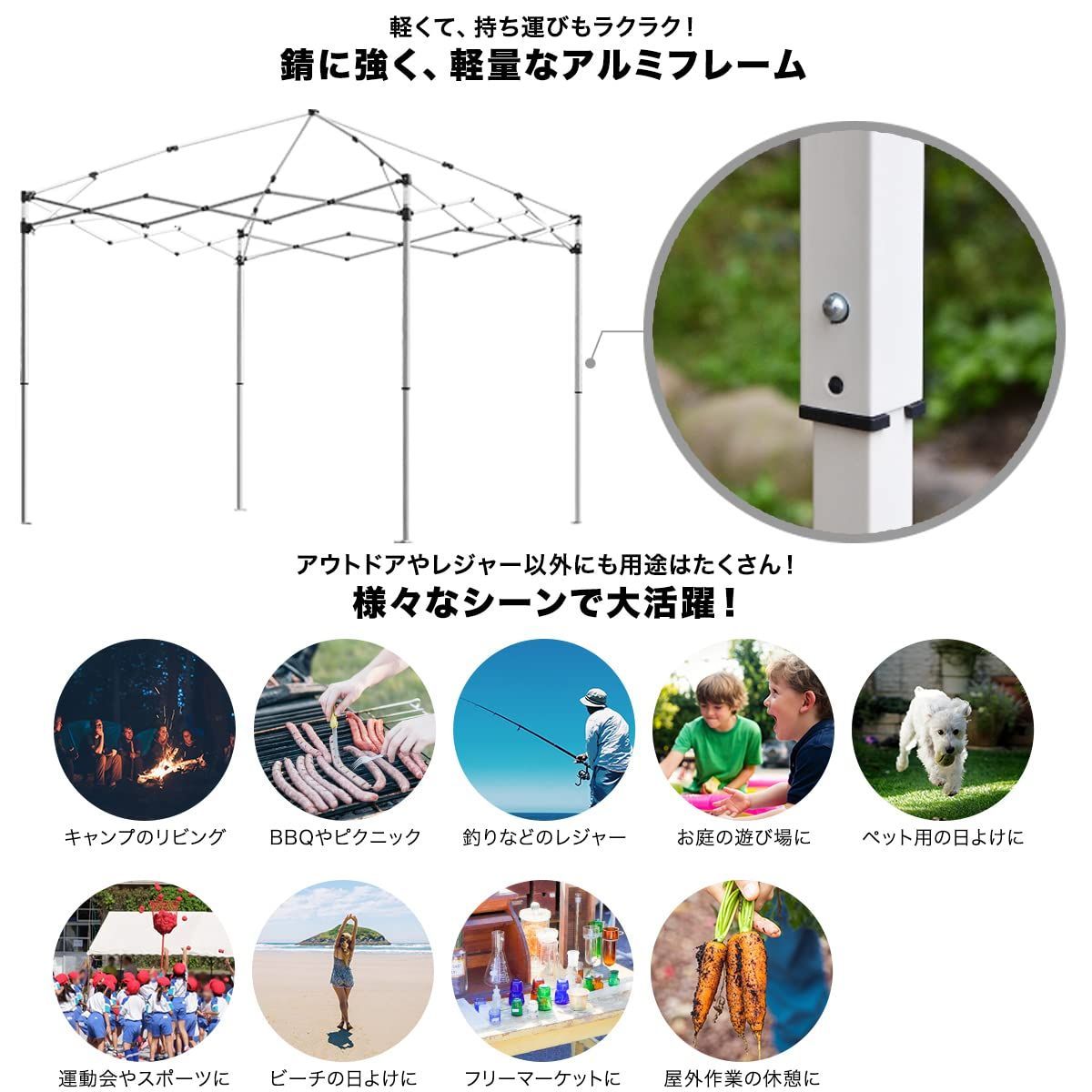 3.0m|2.5ｍ|2.0ｍ 横幕|サイドシート2枚付属