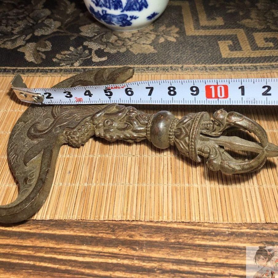 銅細工 竜頭法器 金剛杵 金剛杵 装飾品 工芸品 美術品 置物