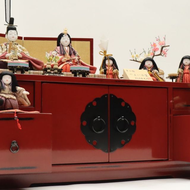 ひな人形：柿沼東光作　やよい小筐　収納木目込七人飾 柿沼東光作 やよい小箱 木目込 収納飾り w93180 – 福仙