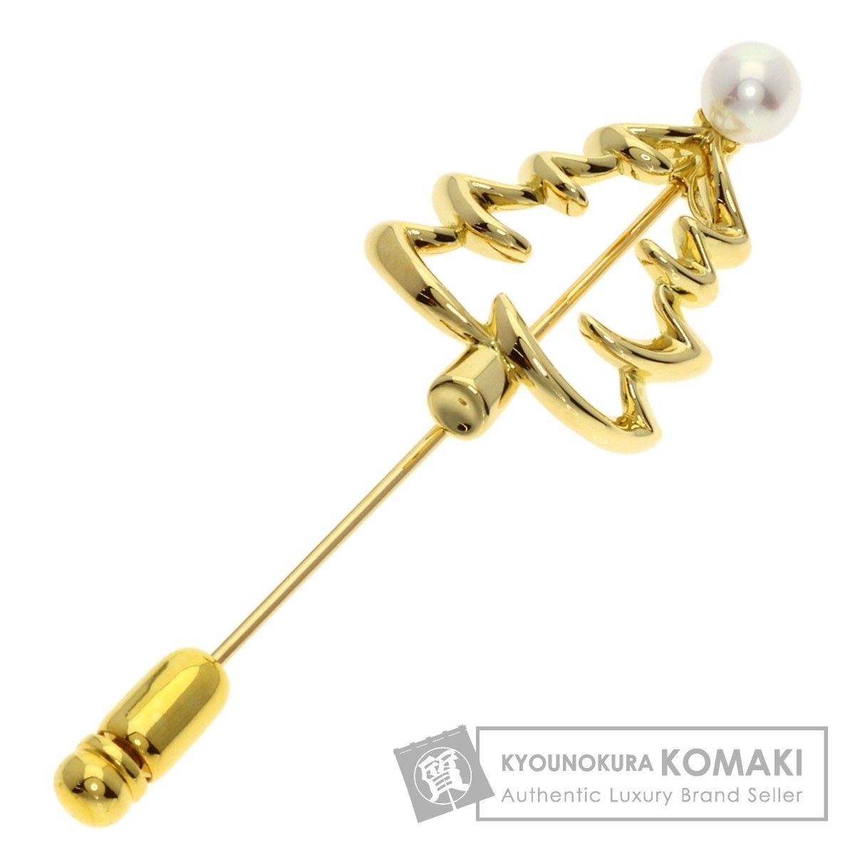 K18YG イエローゴールド アコヤパール5~6mm リーフ モチーフ