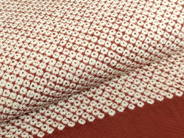 平和屋本店□極上 九寸名古屋帯 絞り帯 朱地 ゑり善扱い たとう紙付き