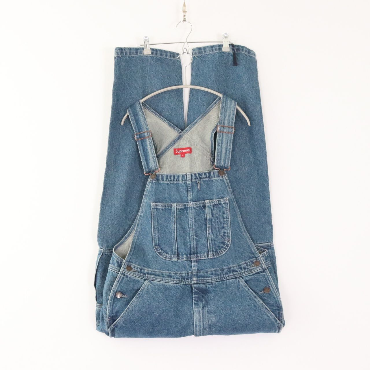 【新品】SUPREME シュプリーム S メンズ パンツ オーバーオール 22AW Cargo Denim Overalls Washid Blue カーゴデニムオーバーオールウォッシュドブルー 新品 古着