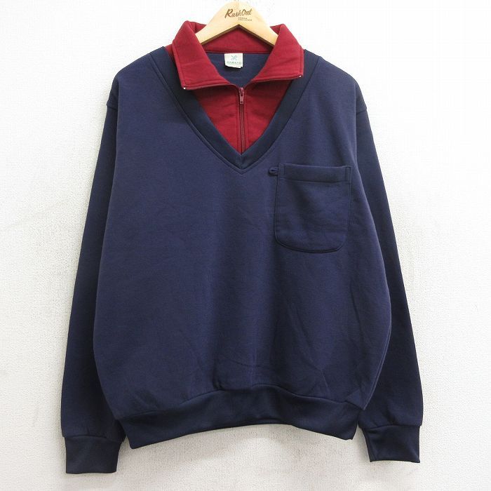XL/古着 HABAND 長袖 ハーフジップ スウェット メンズ 紺他 ネイビー 24aug27 中古 スエット トレーナー トップス