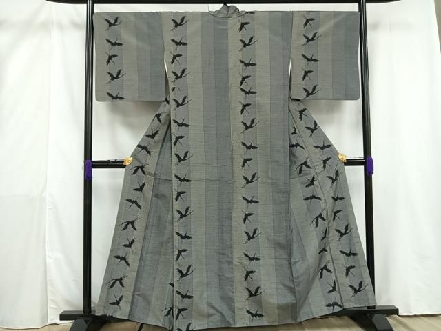 平和屋着物□上質な紬 舞鶴文 正絹 逸品 AAAU2326mf - メルカリ 