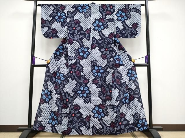 平和屋着物 上 夏物 浴衣 有松鳴海絞り 枝花文 綿 CYAA3193s5