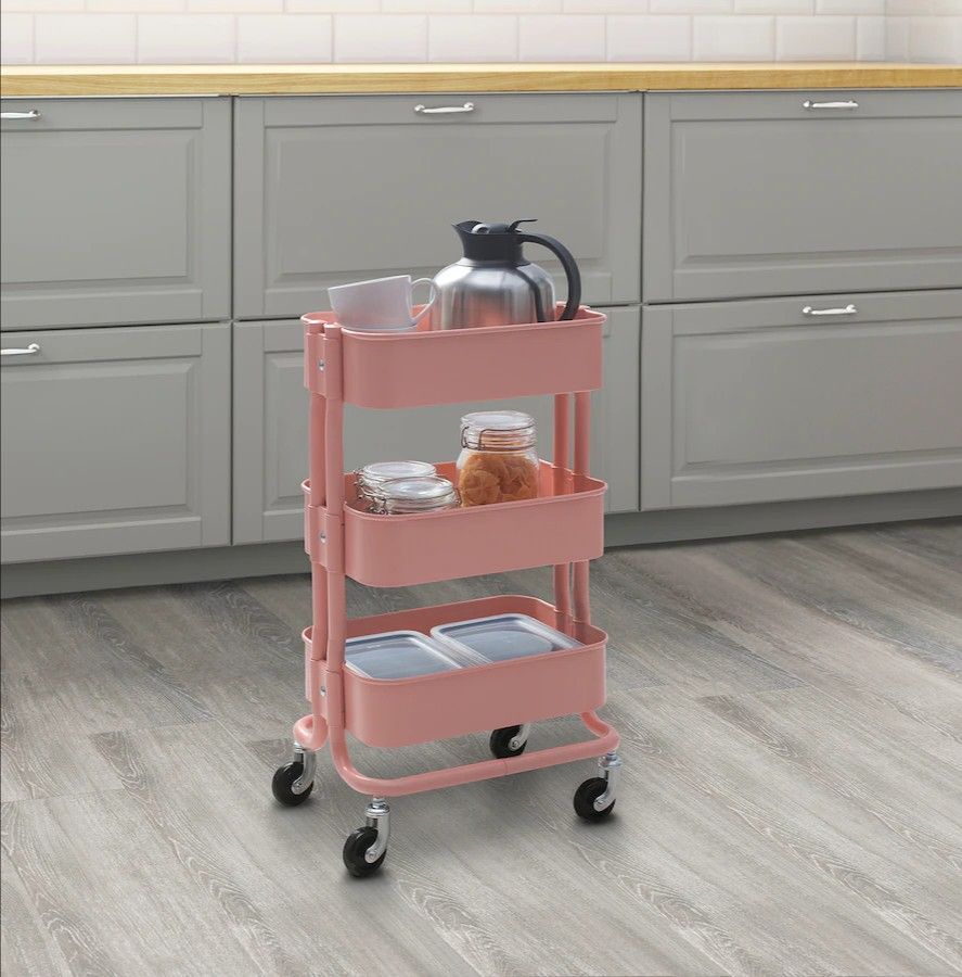 廃盤色✩IKEA イケア ワゴン小 ロースフルト 収納家具キッチン子供部屋