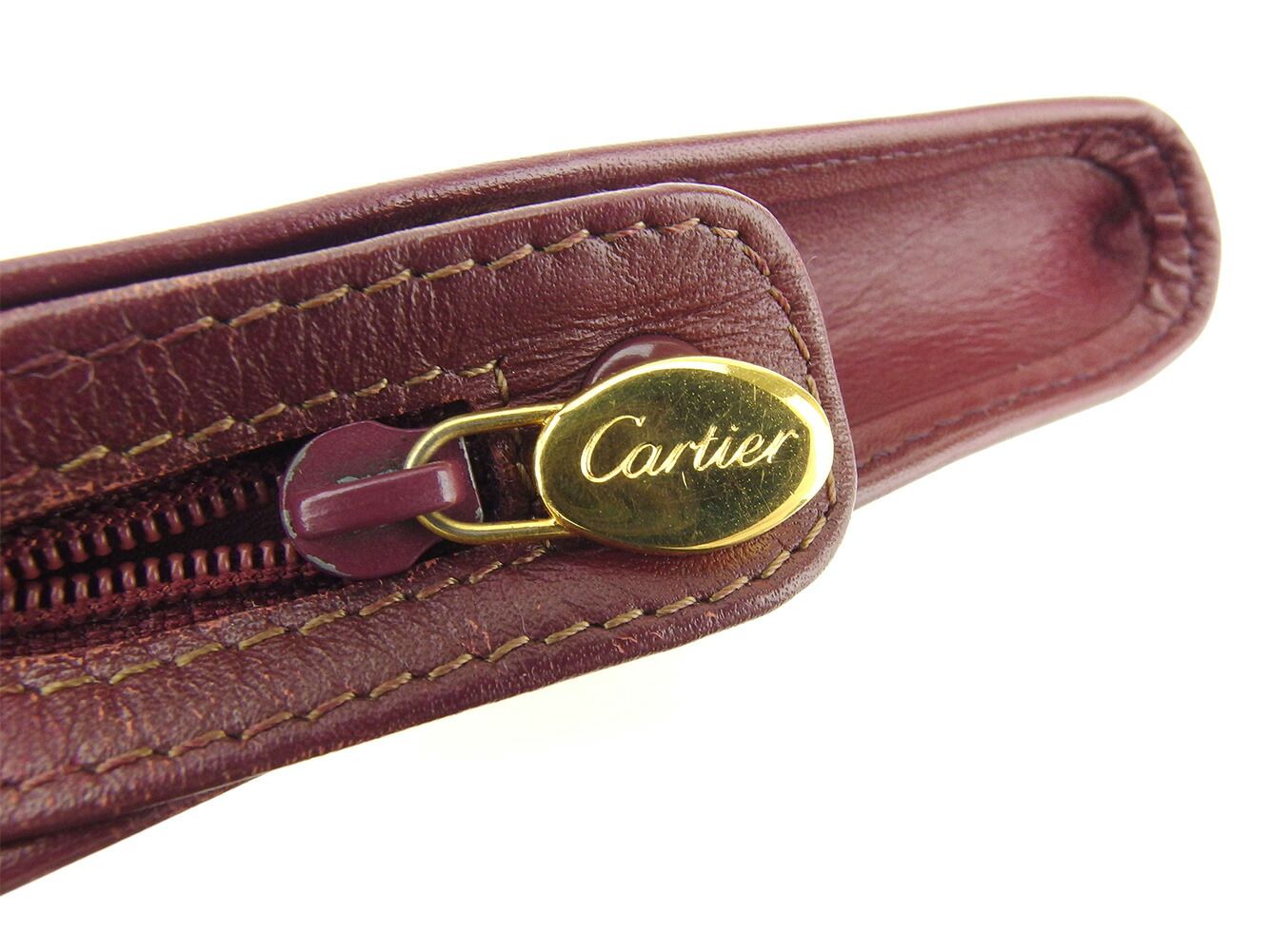 カルティエ CARTIER ポーチ マストライン ボルドー レディース