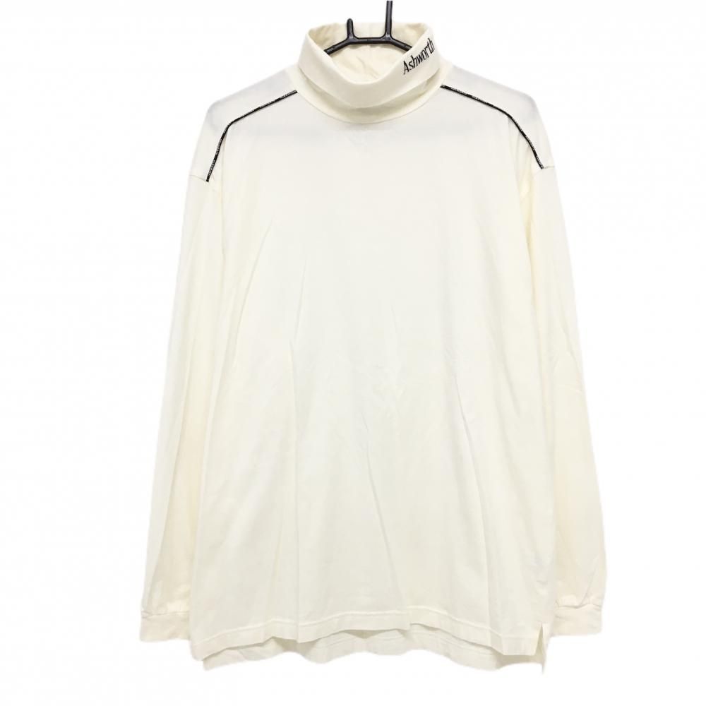 超美品】アシュワース 長袖タートルネックシャツ アイボリー