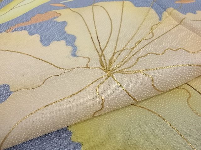 平和屋1□極上 ジャパンオートクチュール 渡辺雪三郎 訪問着 刺繍 百合