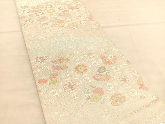 W140】厳選逸品 振袖 漂う品格 辻ヶ花文様 六通高級正絹純金糸美術袋帯