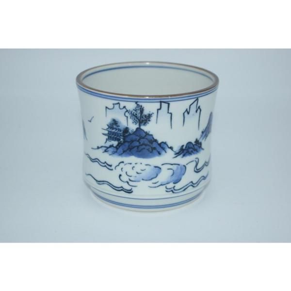 茶道具 染付 山水絵 火入 手塚 祥堂 造 紙箱 火入れ 茶道 t hiire-002
