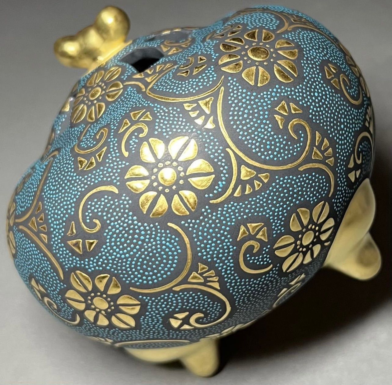 香炉 九谷焼 三代仲田錦玉 青粒 盛金 金襴手 香道具 共箱/布 - メルカリ