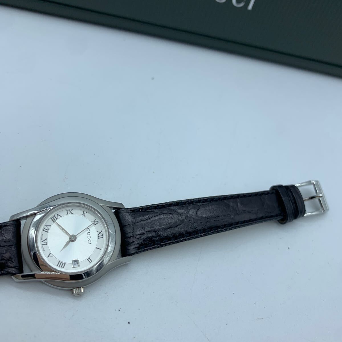 【美品】GUCCI 5500L ブラック文字盤 シルバーベルト GUCCI 5500L ブラック文字盤 シルバーベルト