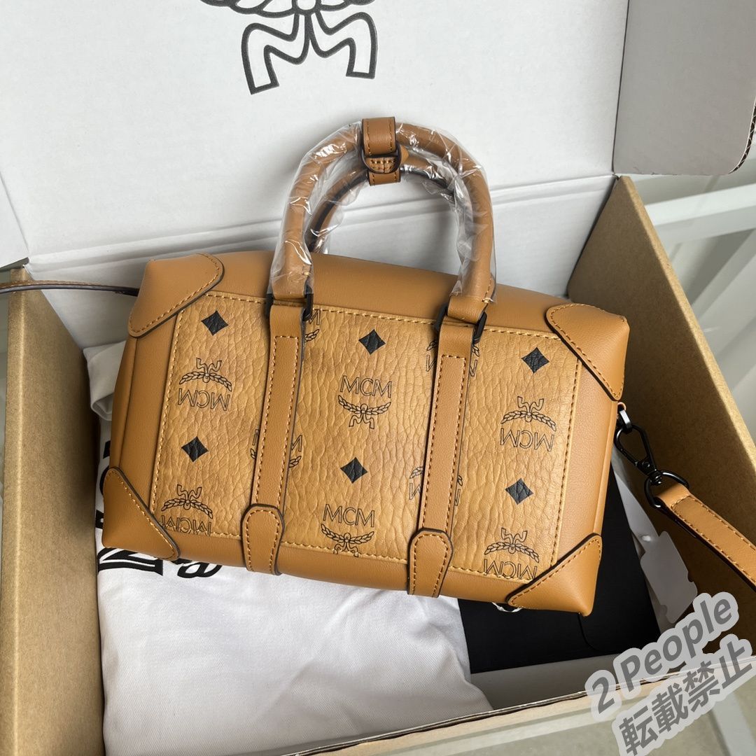 MCM 寒けれ 2way大型ボストンバッグ ヴィセトス柄 ブラック