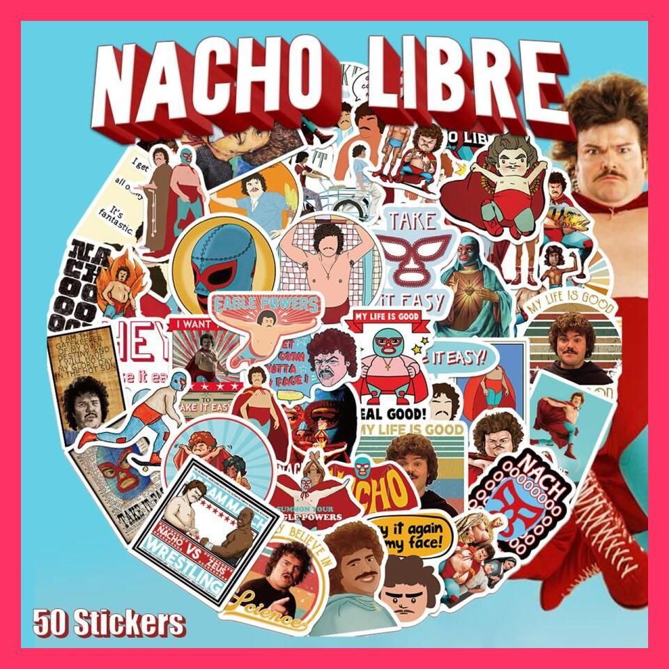 ☆売れ筋☆ ナチョ・リブレ 覆面の神様 ステッカー 50枚セット PVC 防水 シール Nacho Libre プロレス 覆面レスラー  ジャック・ブラック 映画 ムービー - メルカリ