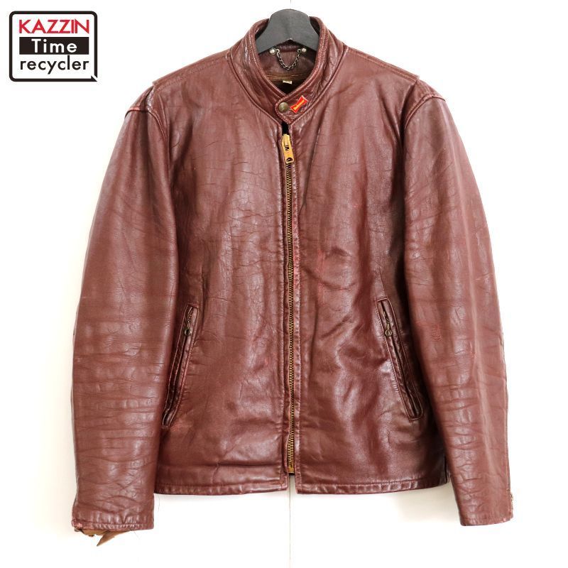 70s シングルライダースジャケット メンズ Mサイズ相当