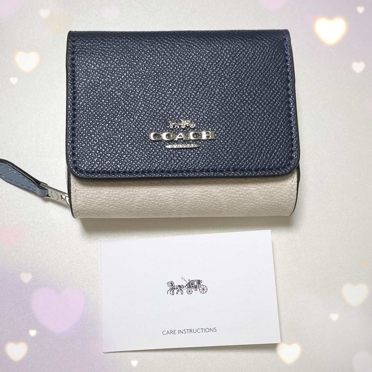 COACH コーチスモール 3つ折り財布 ミッドナイト C4527 コンパクト