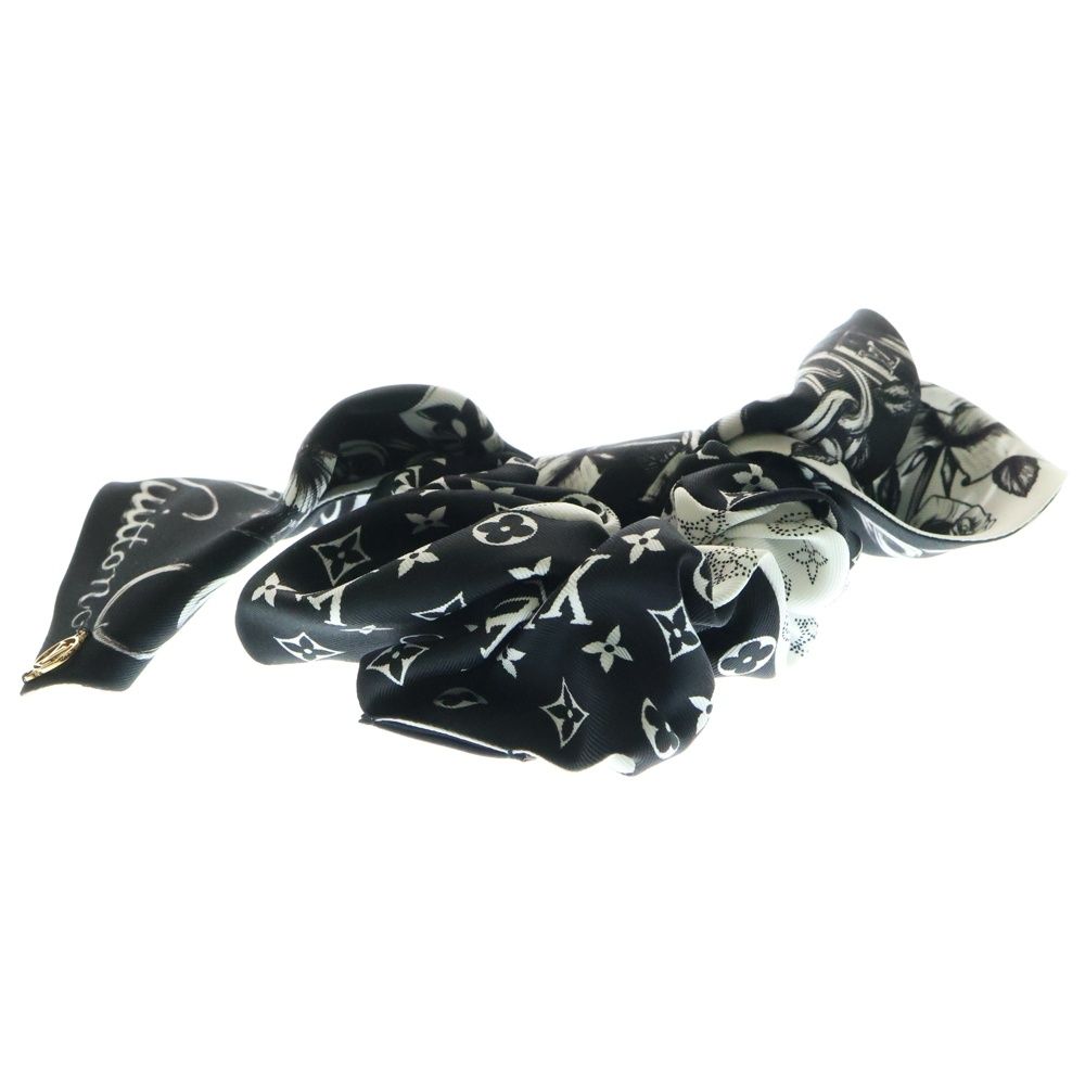 LOUIS VUITTON ルイヴィトン モノグラム シュシュ ブルーミング ヘアゴム ブラック×ホワイト M 96859