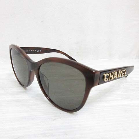 シャネル CHANEL サングラス 5458-A 1661|3 べっ甲柄 サイドロゴ セルフレーム ブラウン ブラック系レンズ アイウェア AA