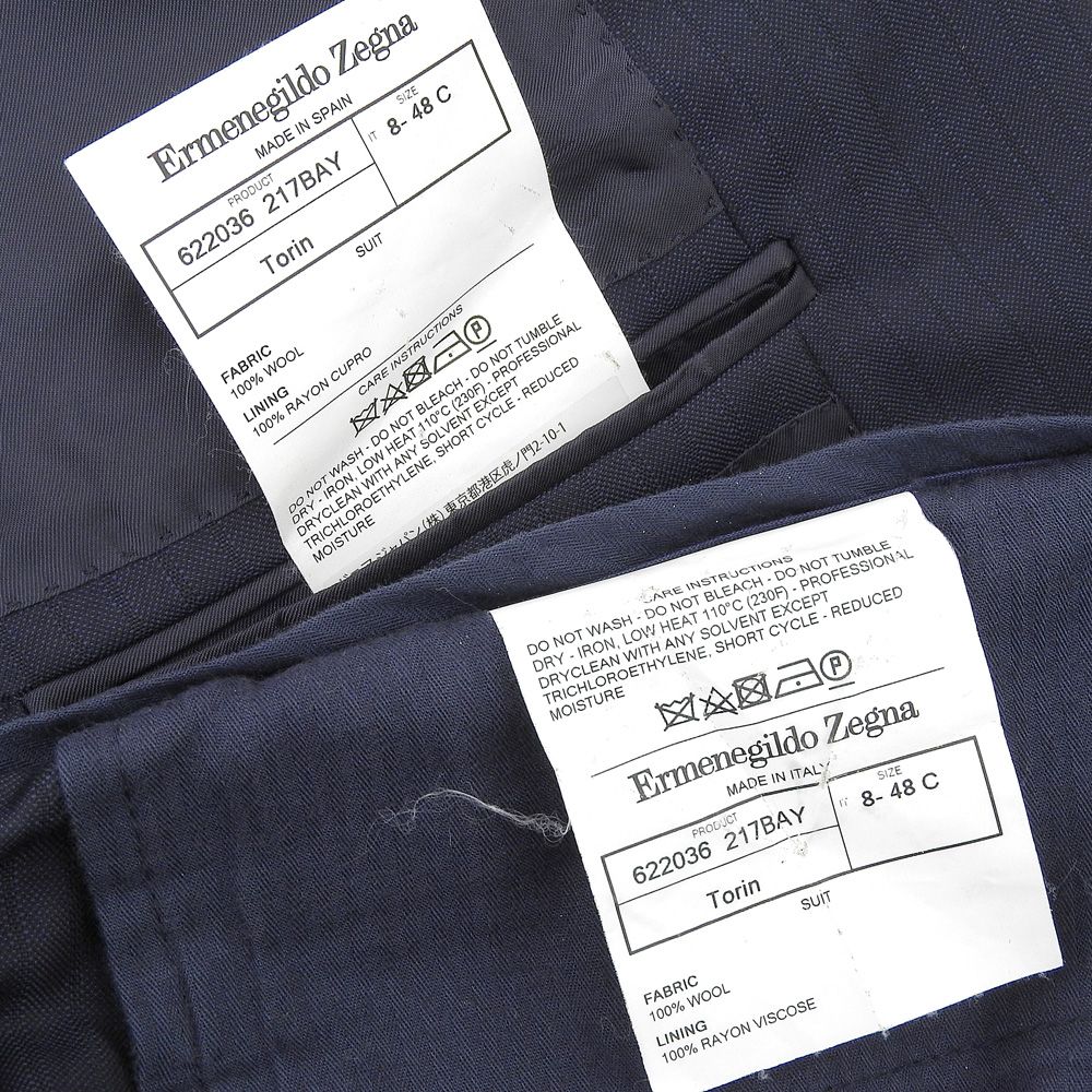 超 エルメネジルドゼニア Ermenegildo Zegna 現行タグ 622036 シャドーチェック ウール セットアップ スーツ 48 定価80万円 KANDAIZUMI_COM