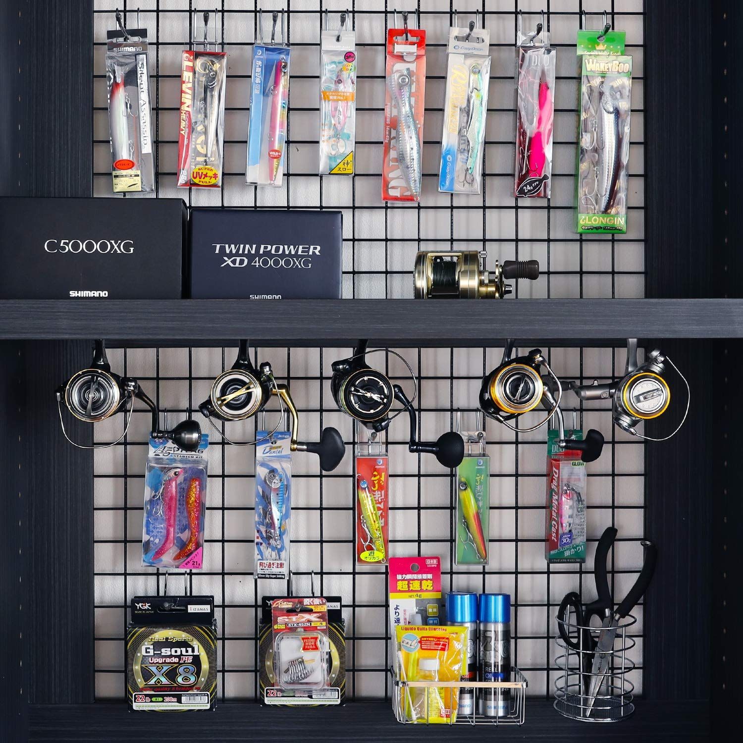 釣り具用ラック 幅80 ブラック 高さ100.1 収納 奥行29.6cm 釣具 PSR-1080BK 白井産業 ペスカレージ