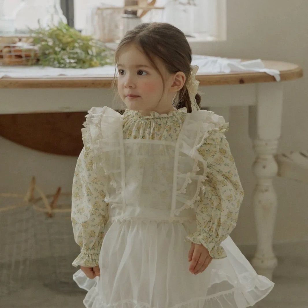 韓国子供服 キッズ服 ベビー服 90 女の子 puella FLO 春 ブラウス 長袖 