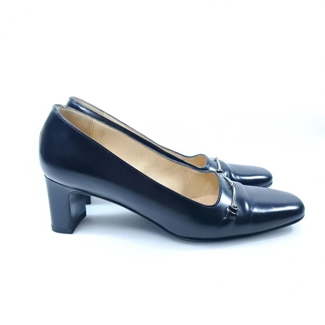 GUCCI パンプス ホースビット 35 1/2 スクエアトゥ チャンキーヒール