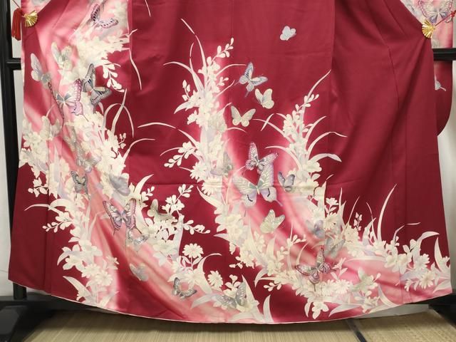 平和屋着物○豪華振袖 駒刺繍 束ね熨斗花文 暈し染め 金彩