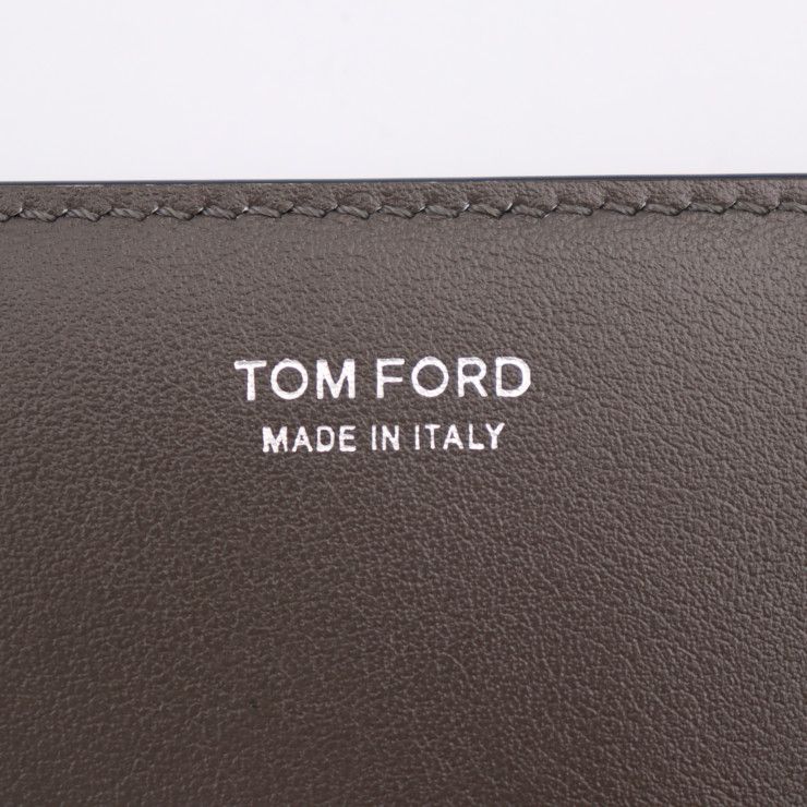 TOM FORD トムフォード カードケース リザード型押しレザー グレー系 2