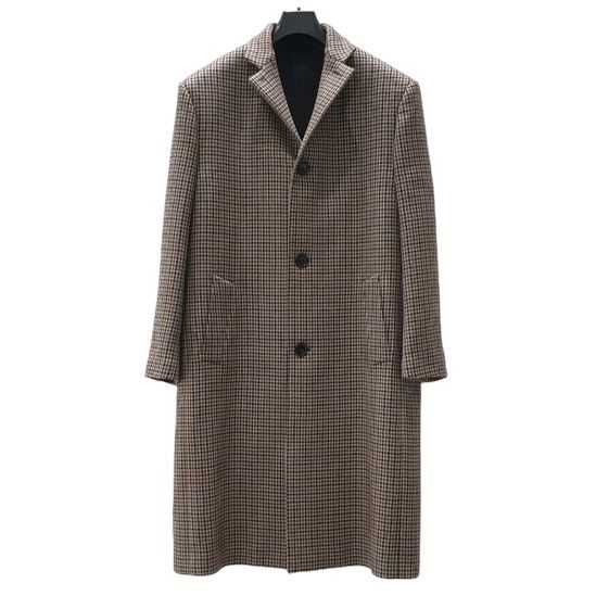 CELINE セリーヌ 21AW HIGH NECK COLLAR COAT IN HOUNDSTOOTH WOOL 