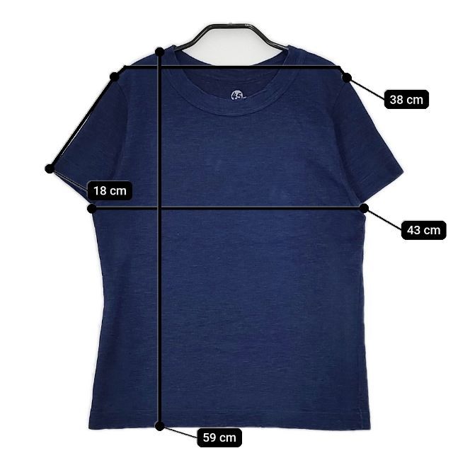 【未使用品】45RPM バックポケット インディゴ Tシャツ M 半袖 未使用品】45RPM バックポケット インディゴ Tシャツ M 半袖