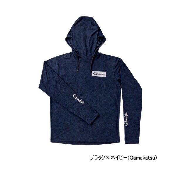 ≪ 25年3月新商品 ≫ がまかつ サンシェードフーディTシャツ GM-3747 ブラック×ネイビー がまかつ Mサイズ